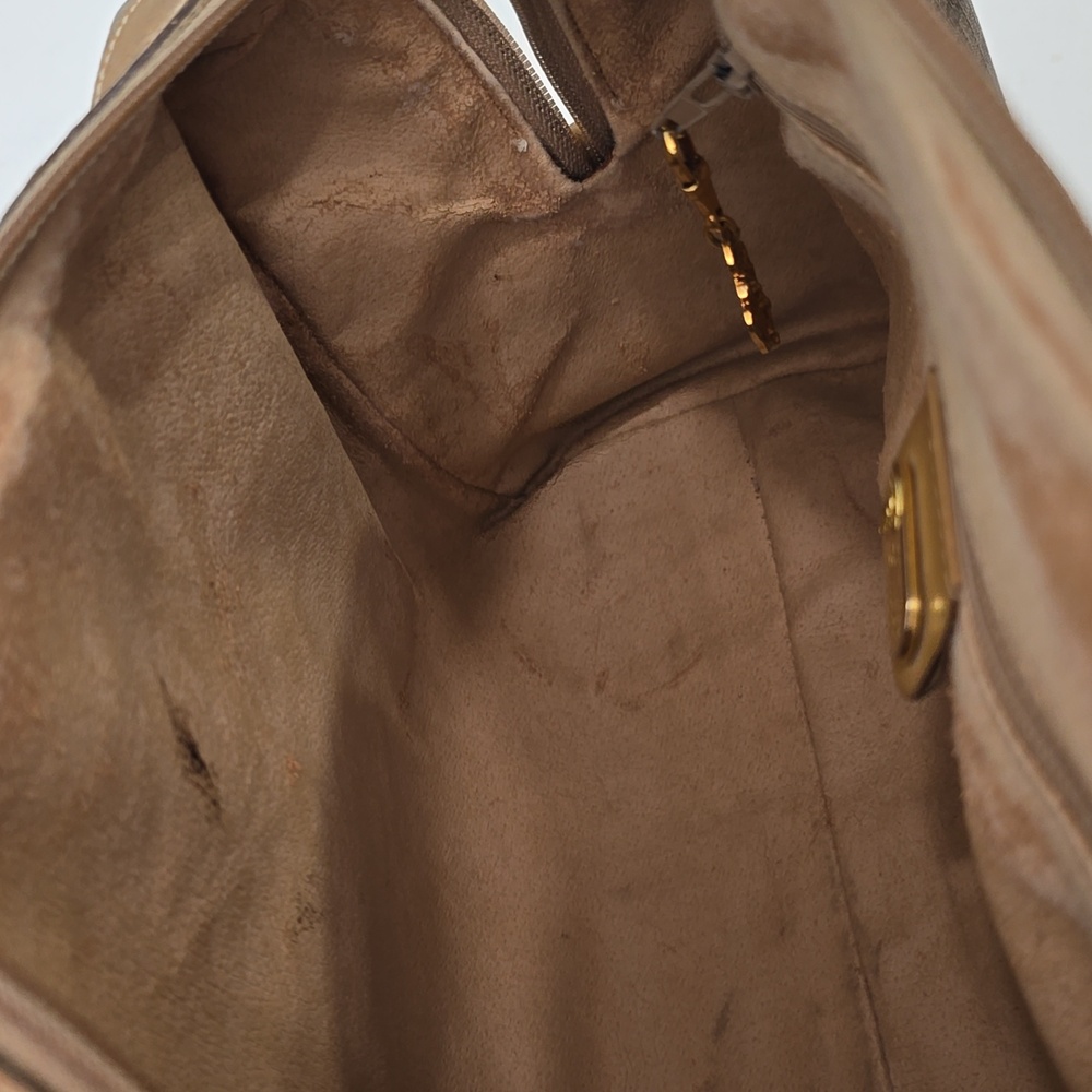 GUCCI - Vintage GG Supreme Boston Bag in Tan, PVC & Leather, with Sherry Line - Picture 16 of 17
